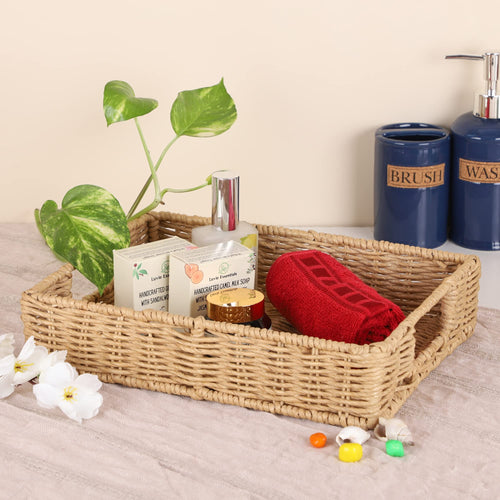 Onam decoration at home with seagrass tray for pookalam and sadya - Akway