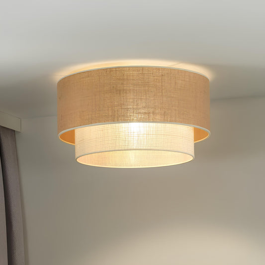 Ceiling Flush Mount Lamp for Living Room | Jute Pendant light | Jute ceiling light - Rushka - Akway Uncategorized (Image 1)