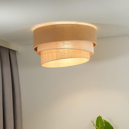 Jute Ceiling Flush Mount Lamp for Living Room | Jute Pendant light | Jute ceiling light - Rulkia - Akway Uncategorized (Image