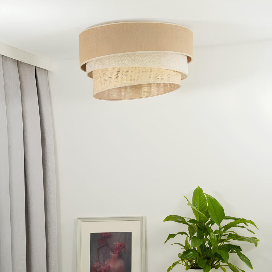 Jute Ceiling Flush Mount Lamp for Living Room | Jute Pendant light | Jute ceiling light - Rulkia - Akway Uncategorized (Image