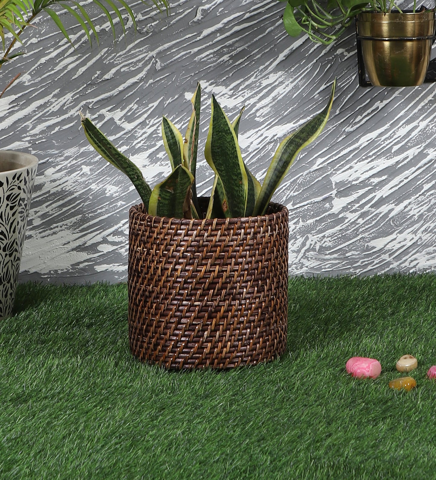 Rattan Planter | Cane Laundry Bin | Bamboo toy Storage - Mahika - Akway