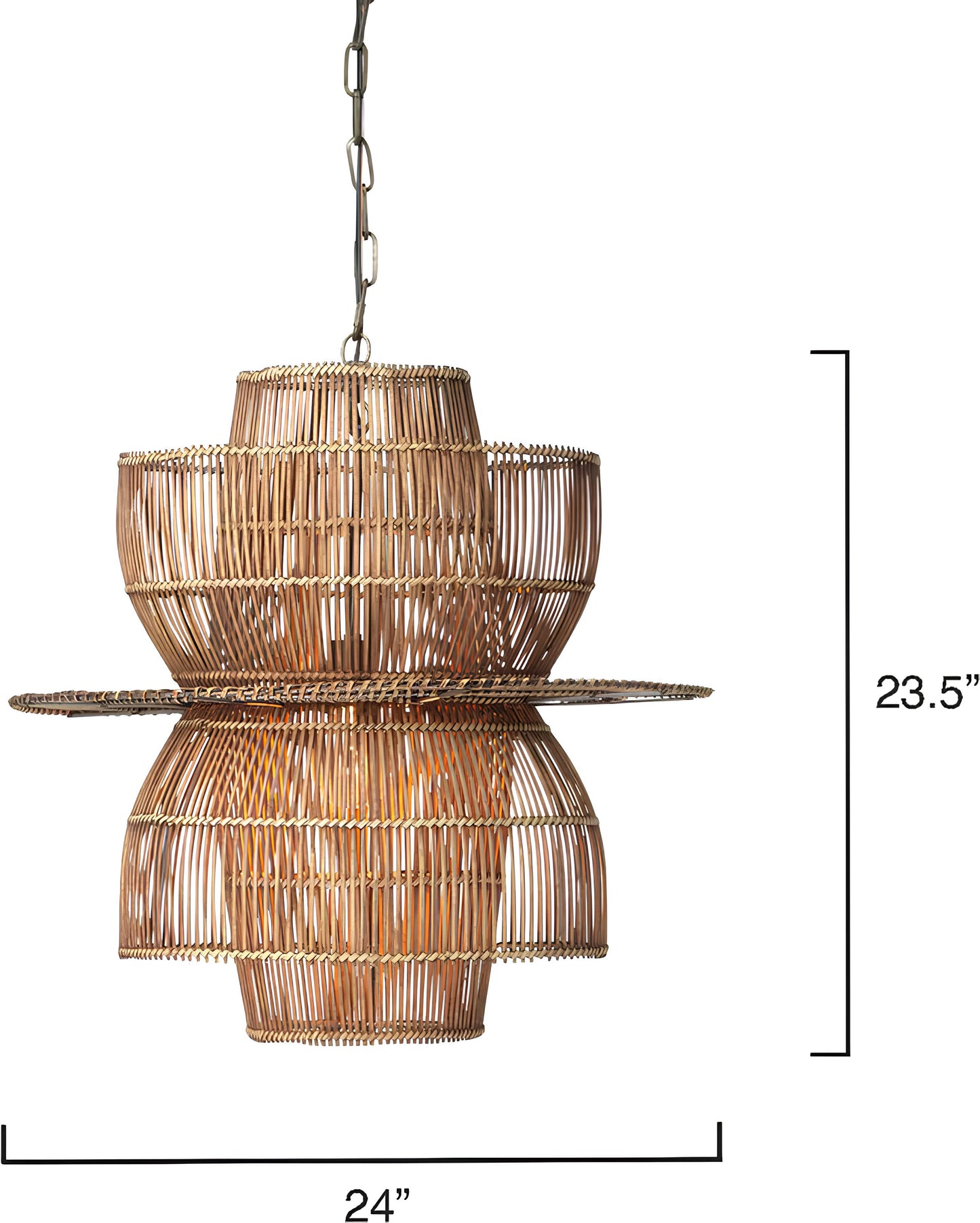 Rattan Hanging lamp for Living Room | Cane Pendant light | Wicker ceiling light - Riab - Akway Uncategorized (Image 3)
