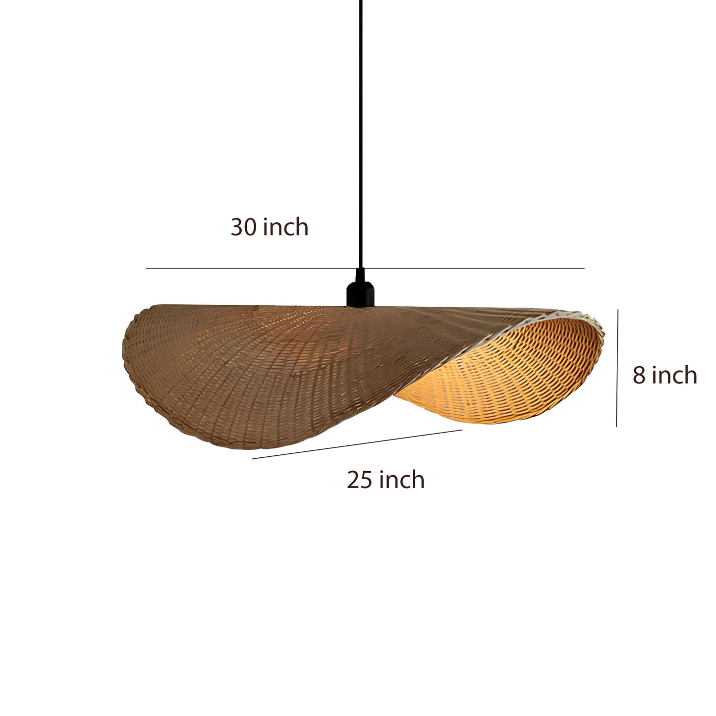 Bamboo Hanging lamp for Living Room | Rattan Pendant light | Cane ceiling light - Shanaya - Image 13