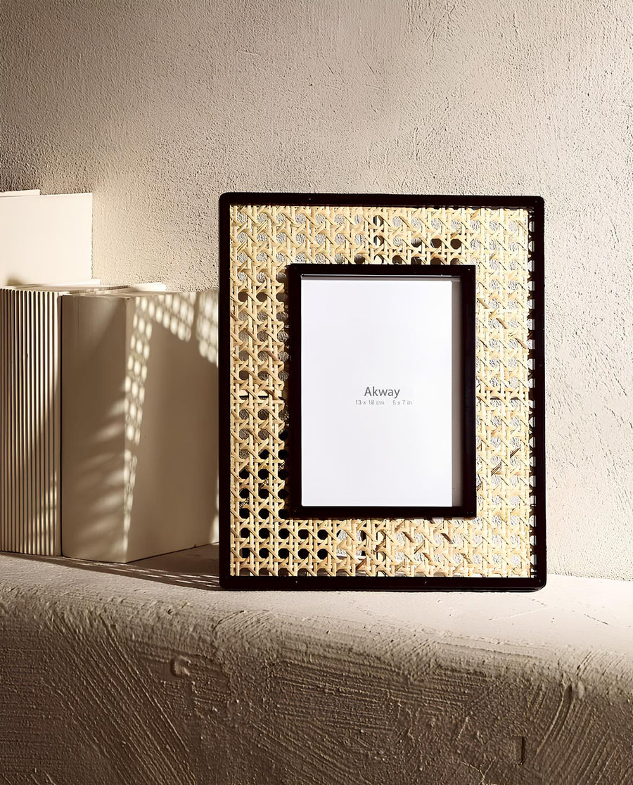 Rattan Photo Frame | Cane Photo Frame | Bamboo Photo Frame - Mahika - Akway Uncategorized (Image 2)