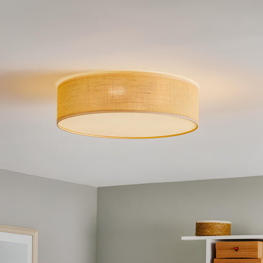 Jute Ceiling Flush Mount Ceiling Lamp for Living Room | Jute Pendant light | Jute ceiling light - Subhana - Akway Uncategoriz