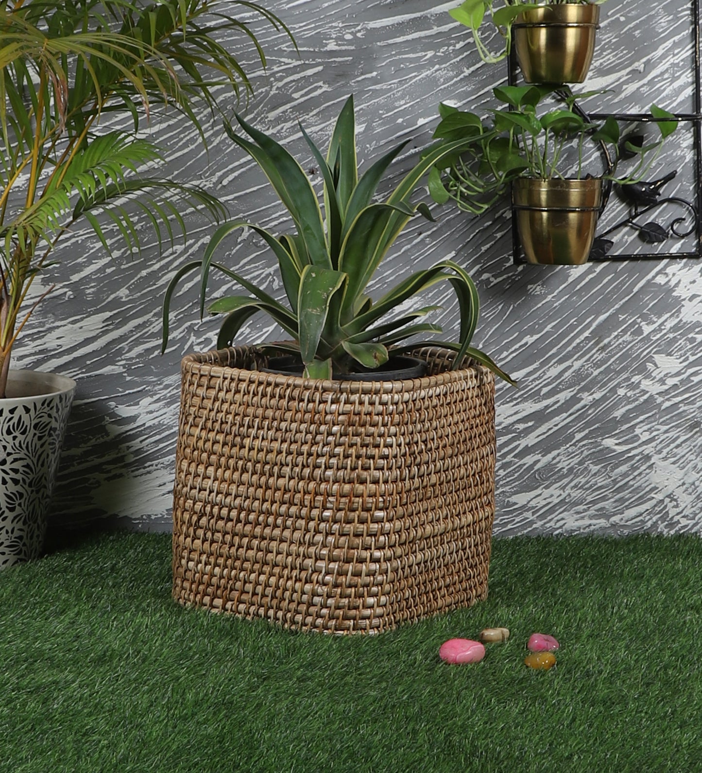 Rattan Planter | Cane Laundry Bin | Bamboo toy Storage - Navya - Akway