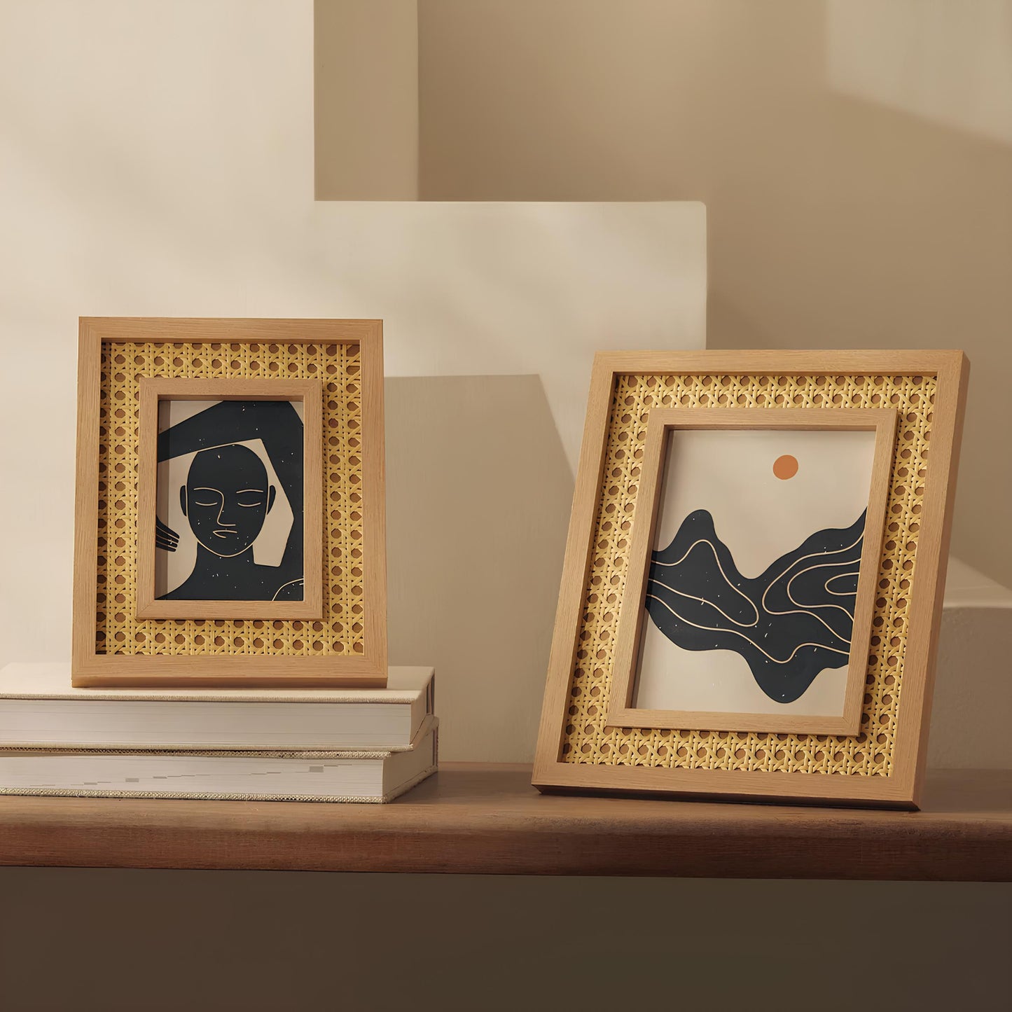 Rattan Photo Frame | Cane Photo Frame | Bamboo Photo Frame - Mirai - Akway