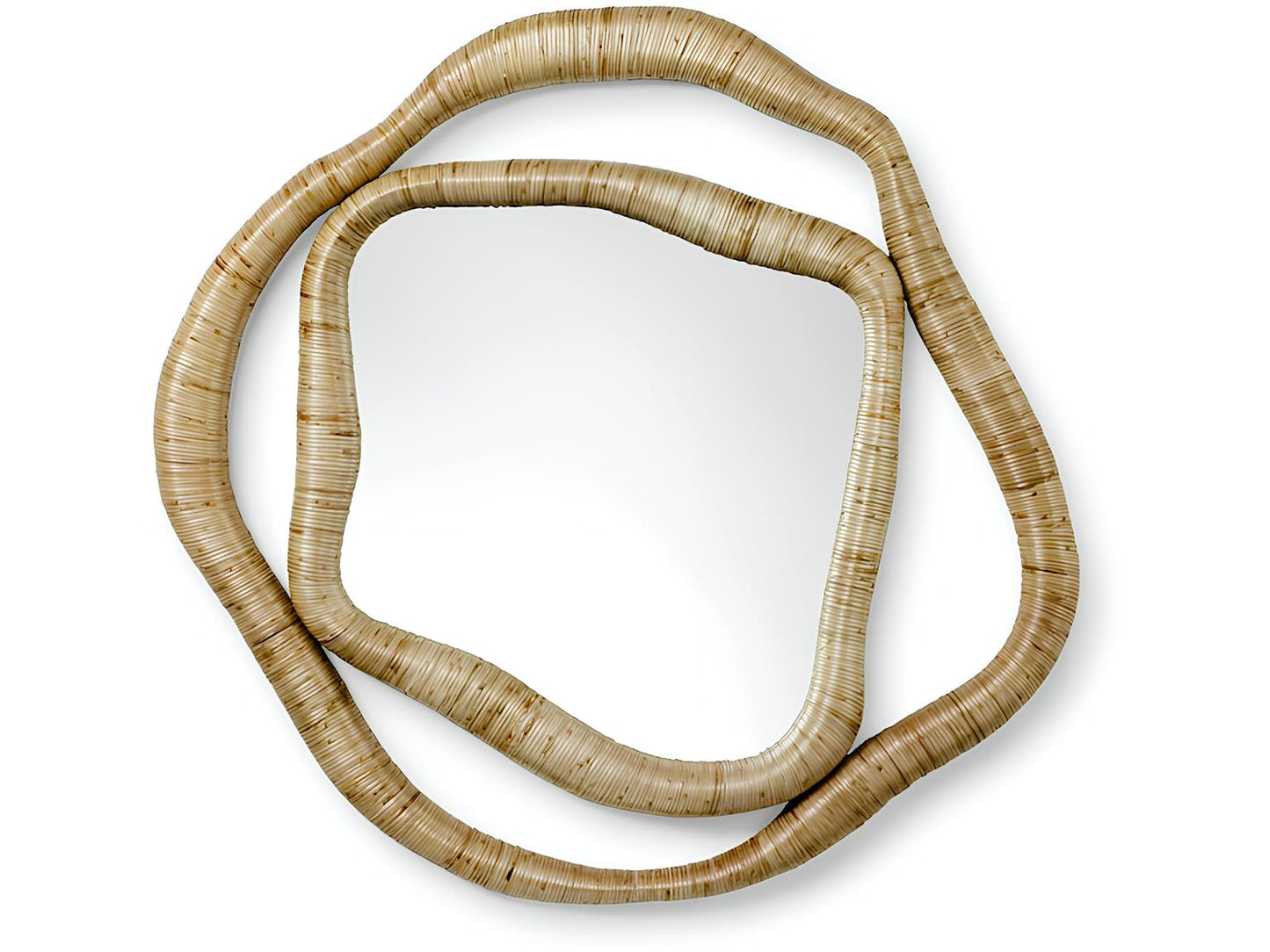 Bamboo Wall Mirror for living room | Cane Wall Mirror | Rattan Mirror - Shrishti - Akway Uncategorized (Image 2)