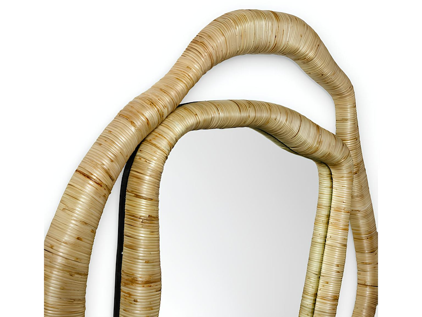 Bamboo Wall Mirror for living room | Cane Wall Mirror | Rattan Mirror - Shrishti - Akway Uncategorized (Image 3)