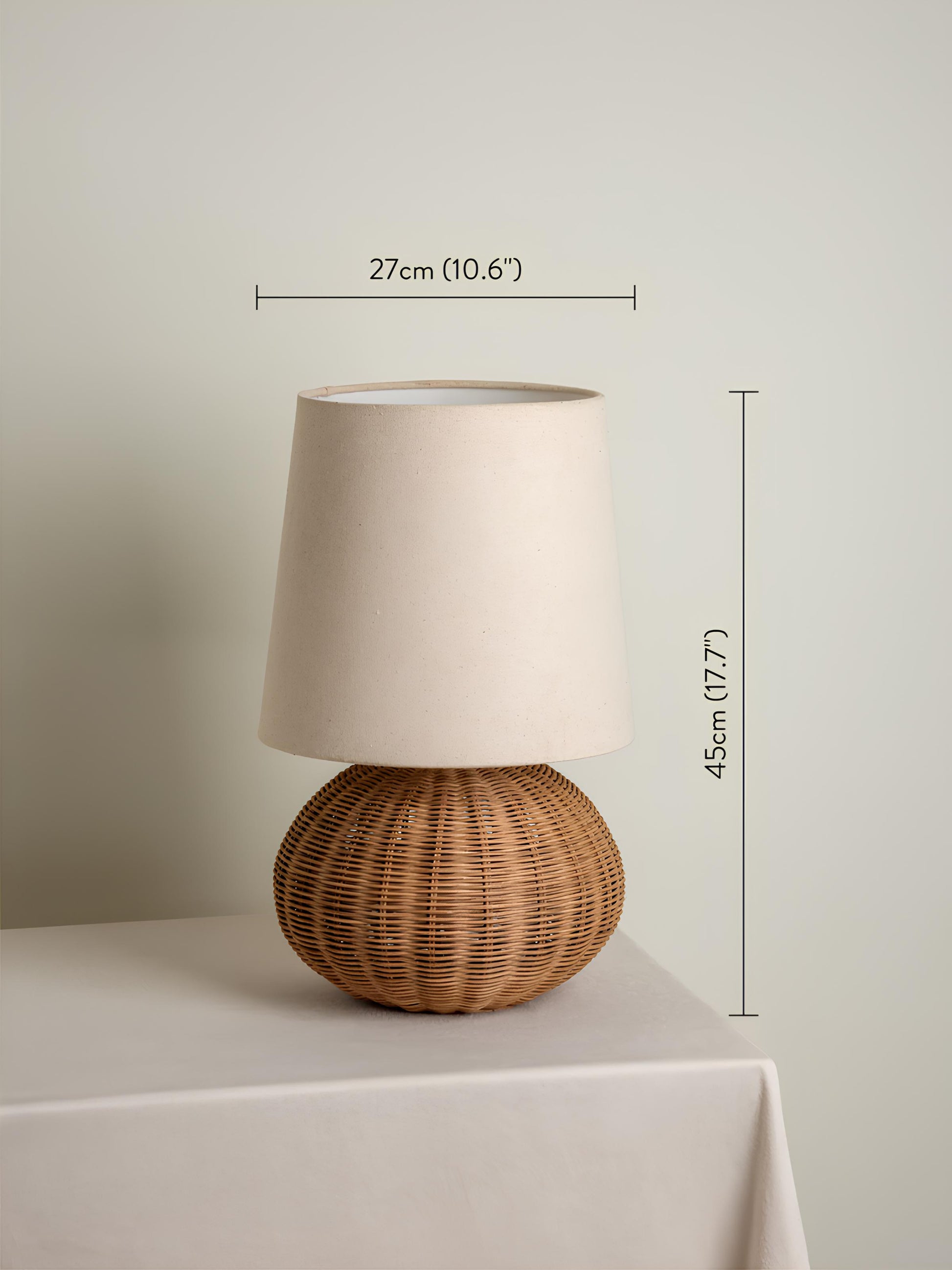 Rattan Table lamp for Living room | Bamboo Bedside table lamp | Cane Table lamp -Shanaya - Akway