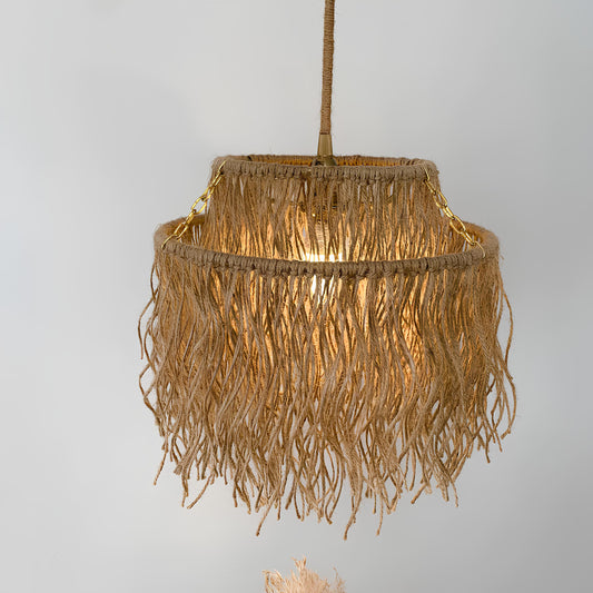 Jute Hanging lamp for Living Room | Jute Pendant light | Jute Rope ceiling light - Dasya - Akway Lighting > Pendant Lights (I
