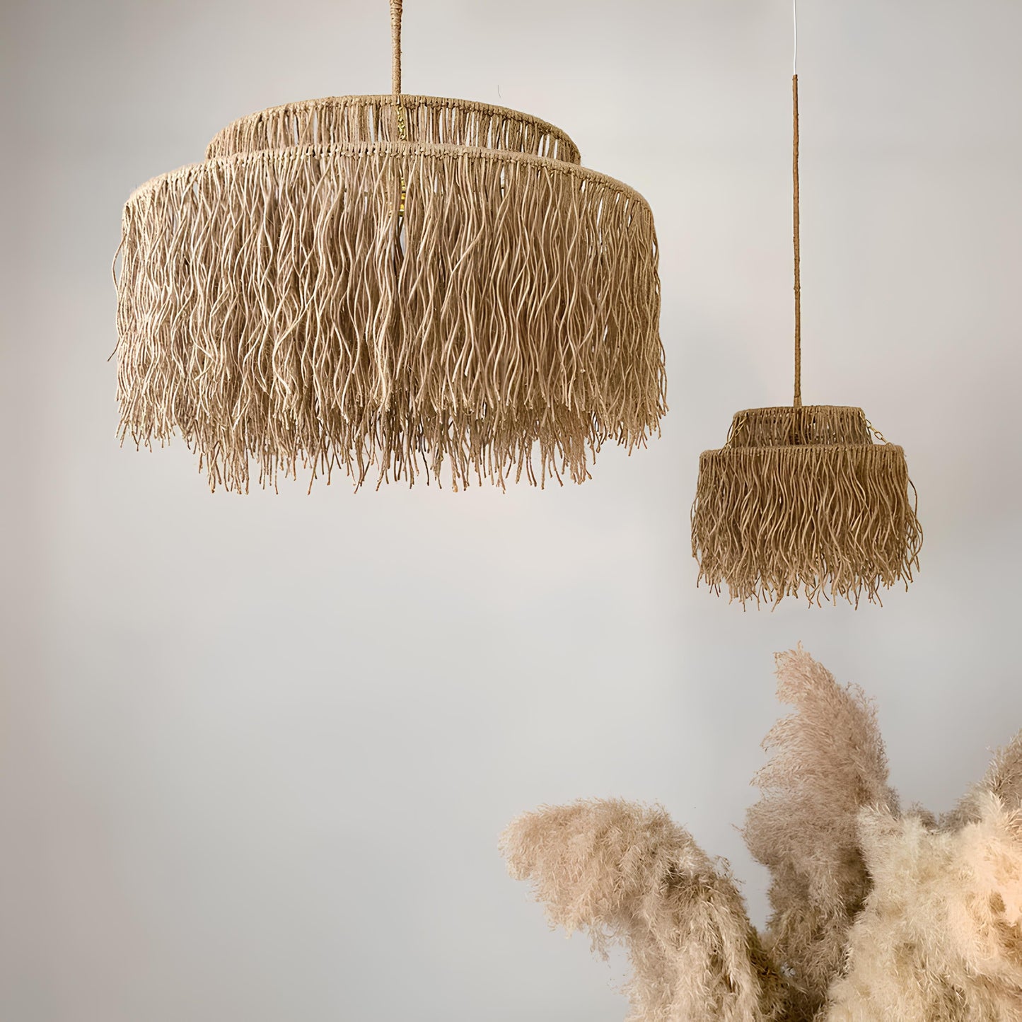 Bamboo Hanging lamp for Living Room | Rattan Pendant light | Cane ceiling light - Dasya - Akway