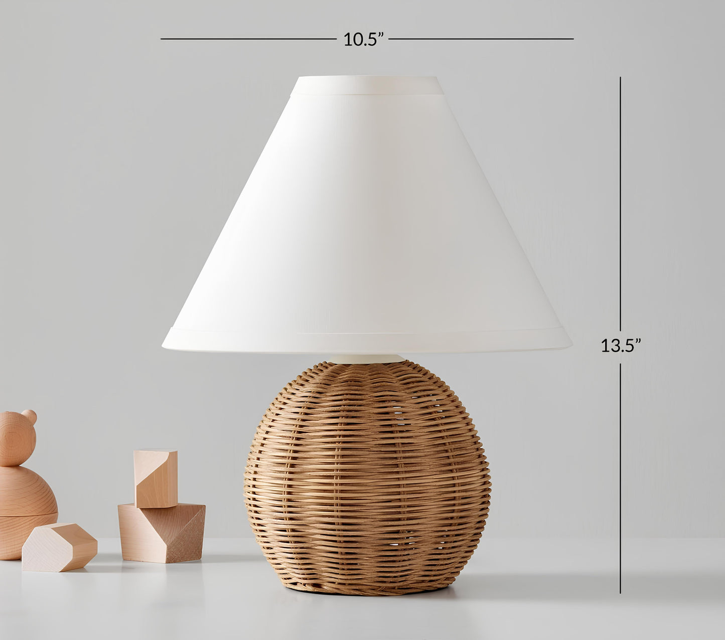 Rattan Table lamp for Living room | Bamboo Bedside table lamp | Cane Table lamp -Taara - Akway