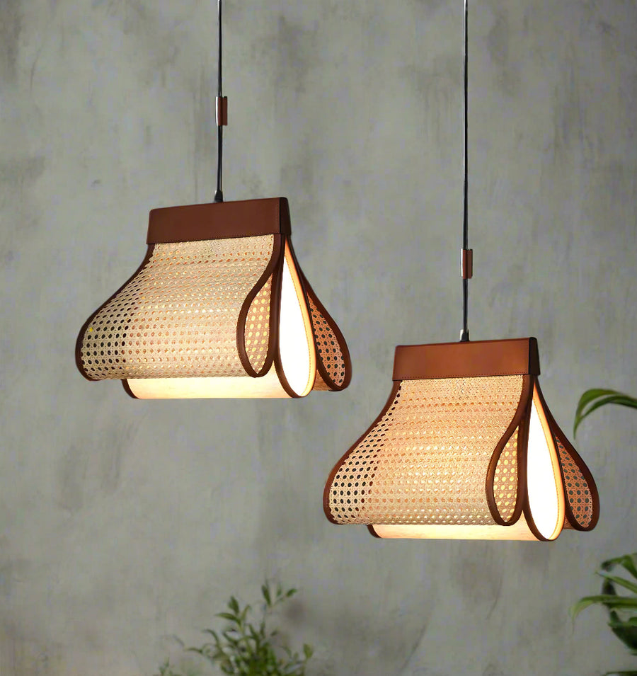 Rattan Pendant Light for Living Room | Hanging Lamp - pixie by Akway