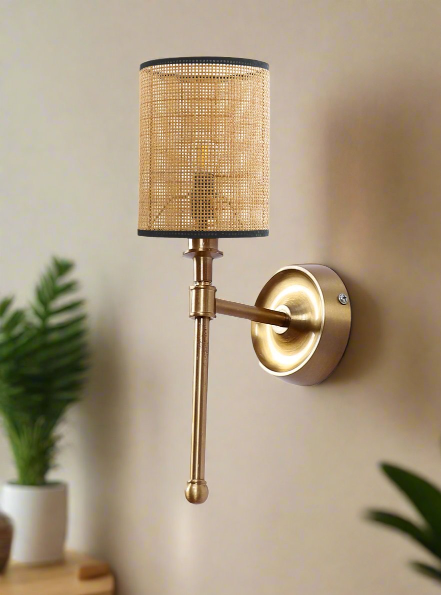 Bamboo Wall Lamp For Living Room | Rattan Wall Scone - Adya - Akway Lighting > Wall Lamps & Sconces (Image 6)