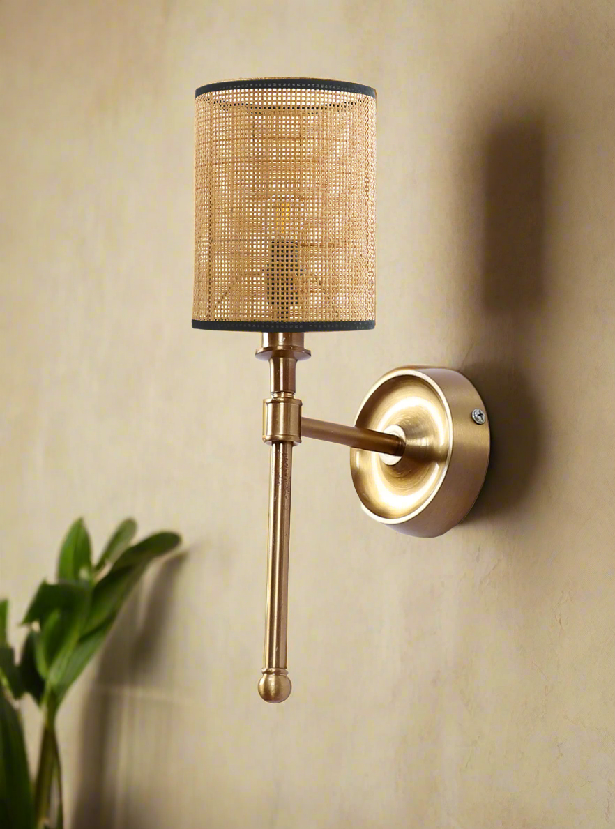 Bamboo Wall Lamp For Living Room | Rattan Wall Scone - Adya - Akway Lighting > Wall Lamps & Sconces (Image 4)
