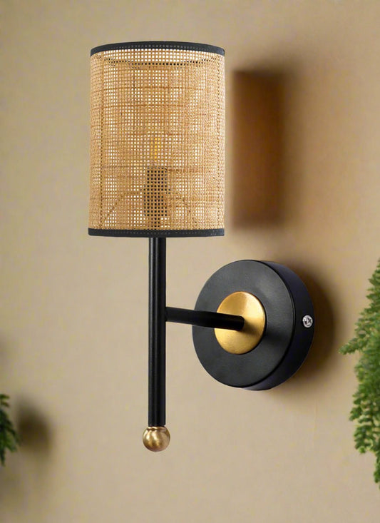 Rattan Wall Light For Living Room | Bamboo Wall Lamp - Aarna - Akway Lighting > Wall Lamps & Sconces (Image 2)