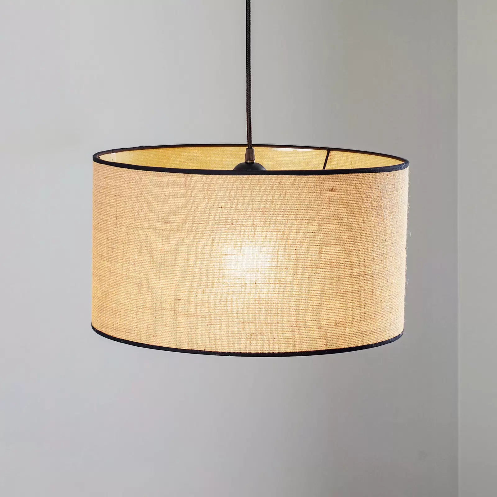 Handcrafted Jute Hanging Lamp | Boho Ceiling Lamp for Bedroom - Kamala - Akway Home > Ceiling Lights (Image 1)