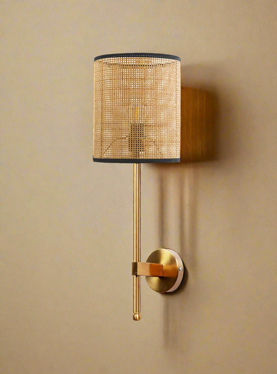 Bamboo Wall Light For Living Room | Cane Wall Lamp - Chaaya - Akway Lighting > Wall Lamps & Sconces (Image 1)