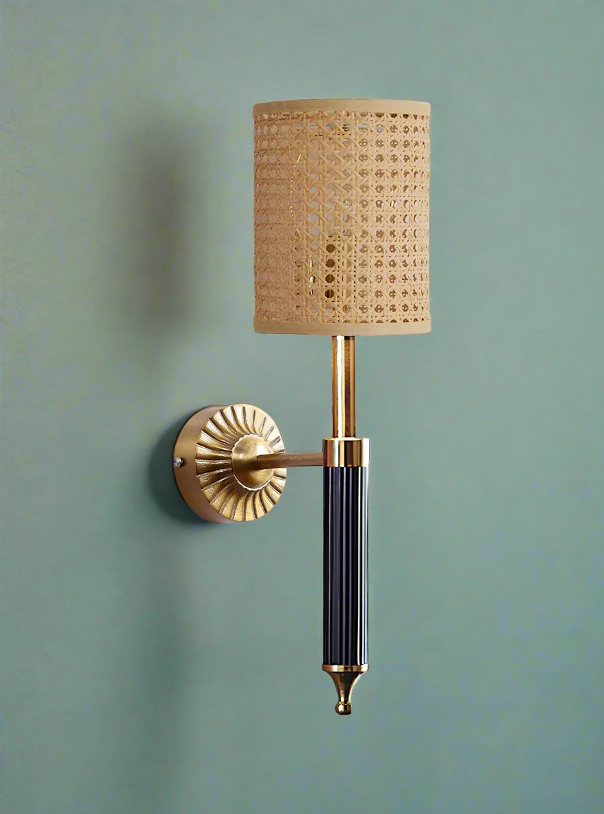 Rattan Wall Lamp For Living Room | Rattan Wall Light - Nisha - Akway Lighting > Wall Lamps & Sconces (Image 2)