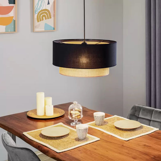 Jute Hanging Lamp | Boho Pendant Lamp for Bedroom - Keya - Akway Home > Ceiling Lights (Image 1)