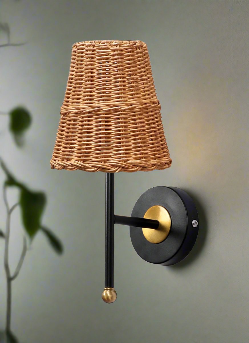 Bamboo Wall Lamp For Living Room | Rattan Wall Light - Geetika - Akway Lighting > Wall Lamps & Sconces (Image 5)