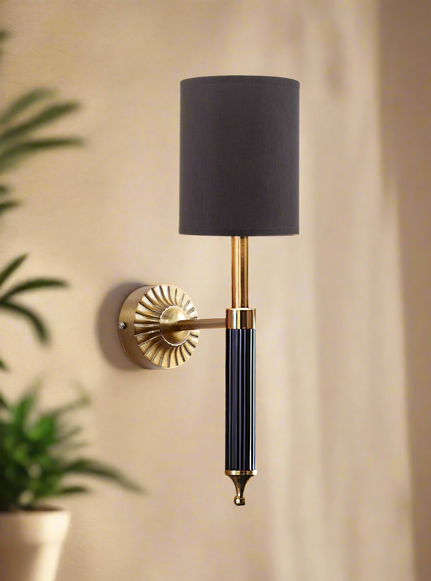 Modern Wall Light For Living Room | Antique Brass Finish Lamp - Osha - Akway Lighting > Wall Lamps & Sconces (Image 2)
