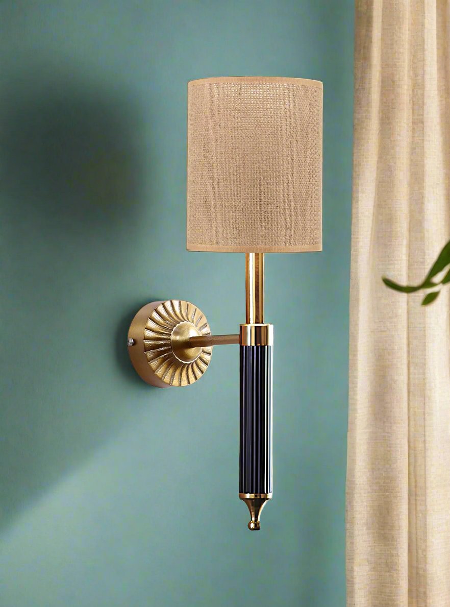 Jute Wall Lamp For Living Room | Jute Wall Light - Ojasvi - Akway Lighting > Wall Lamps & Sconces (Image 1)