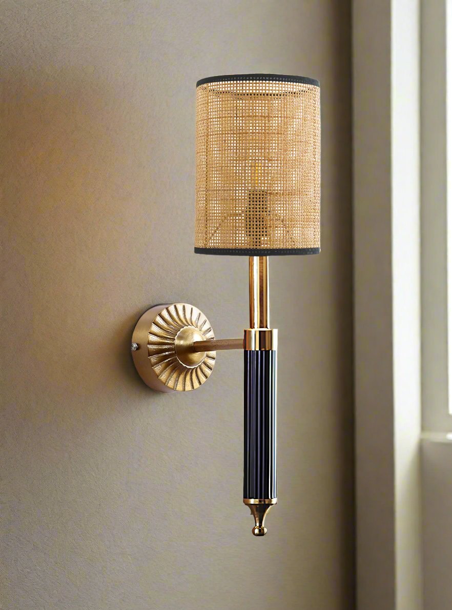 Bamboo Wall Lamp For Living Room | Rattan Wall Lamp - Nilima - Akway Lighting > Wall Lamps & Sconces (Image 1)