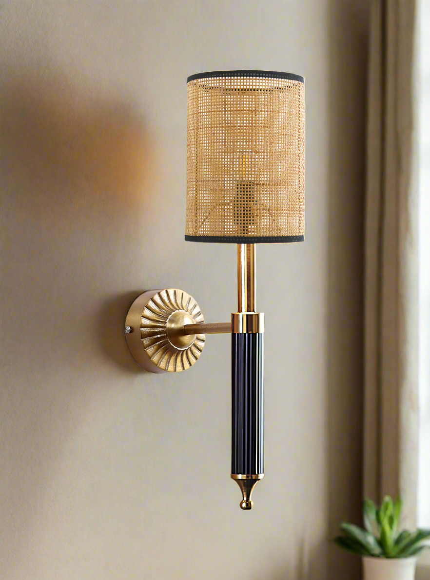 Bamboo Wall Lamp For Living Room | Rattan Wall Lamp - Nilima - Akway Lighting > Wall Lamps & Sconces (Image 5)