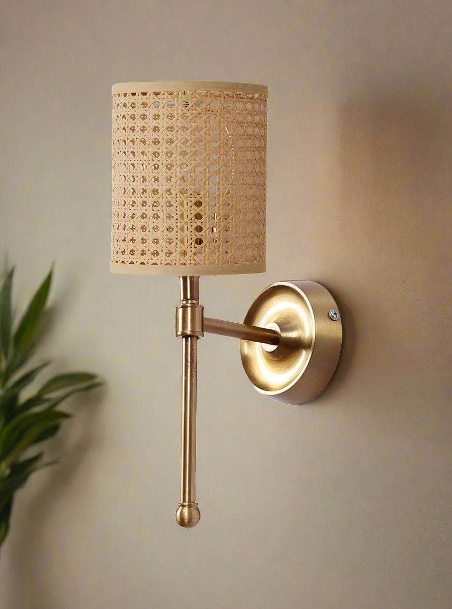Bamboo Wall Lamp For Living Room | Rattan Wall Scone - Aradhana - Akway Lighting > Wall Lamps & Sconces (Image 4)