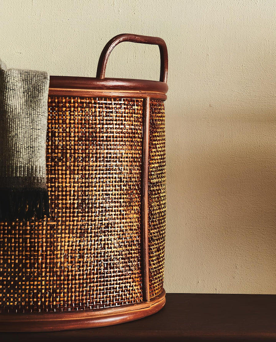 Rattan Planter | Cane Laundry Bin | Bamboo toy Storage - Shrishti by Akway