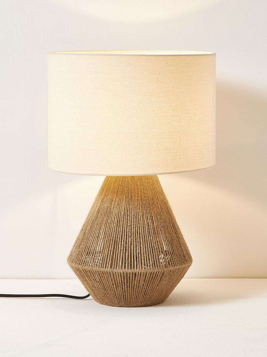 Rattan Table lamp for Living room | Bamboo Bedside table lamp | Cane Table lamp -Diva by Akway
