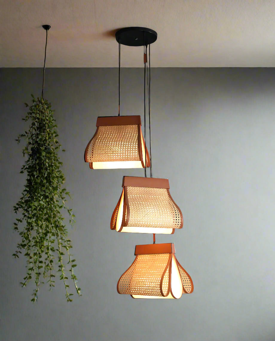 Rattan Hanging lamp for Living Room | Cane Pendant light | Wicker ceiling light - pixie 2.0 - Akway Lighting -> Pendant Lamp