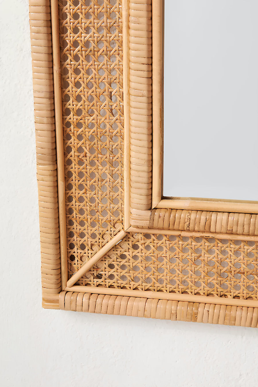 Bamboo Wall Mirror for living room | Cane Wall Mirror | Rattan Mirror - Diva - Akway Home > Wall Mirrors (Image 2)