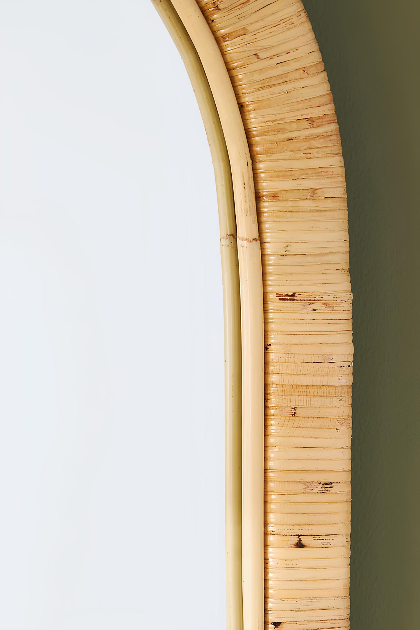 Bamboo Wall Mirror for living room | Cane Wall Mirror | Rattan Mirror - Hrida - Akway