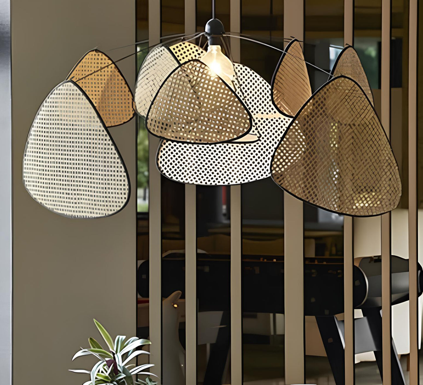 Bamboo Hanging lamp for Living Room | Rattan Pendant light | Cane ceiling light - Ishank - Akway Uncategorized (Image 4)