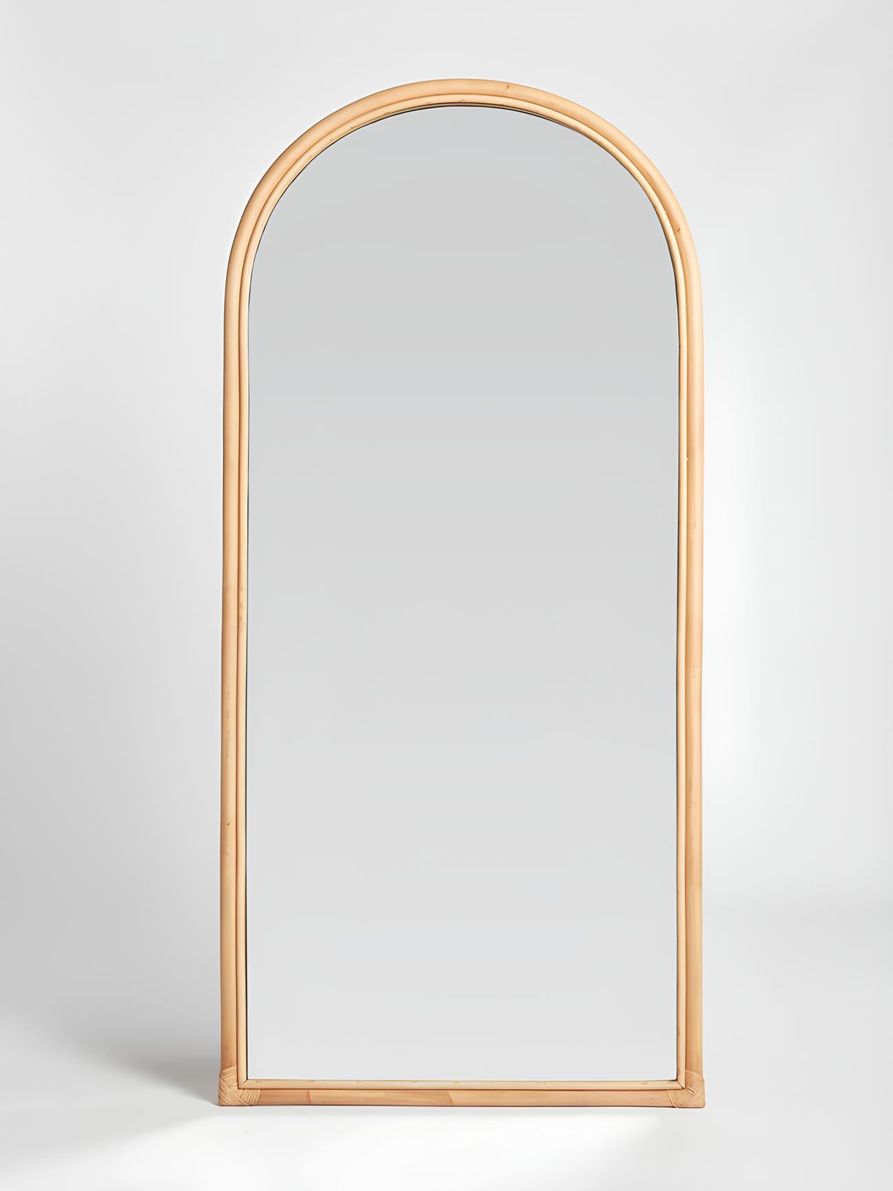 Bamboo Wall Mirror for living room | Cane Floor Mirror | Rattan Mirror - Kavya - Akway Uncategorized (Image 5)