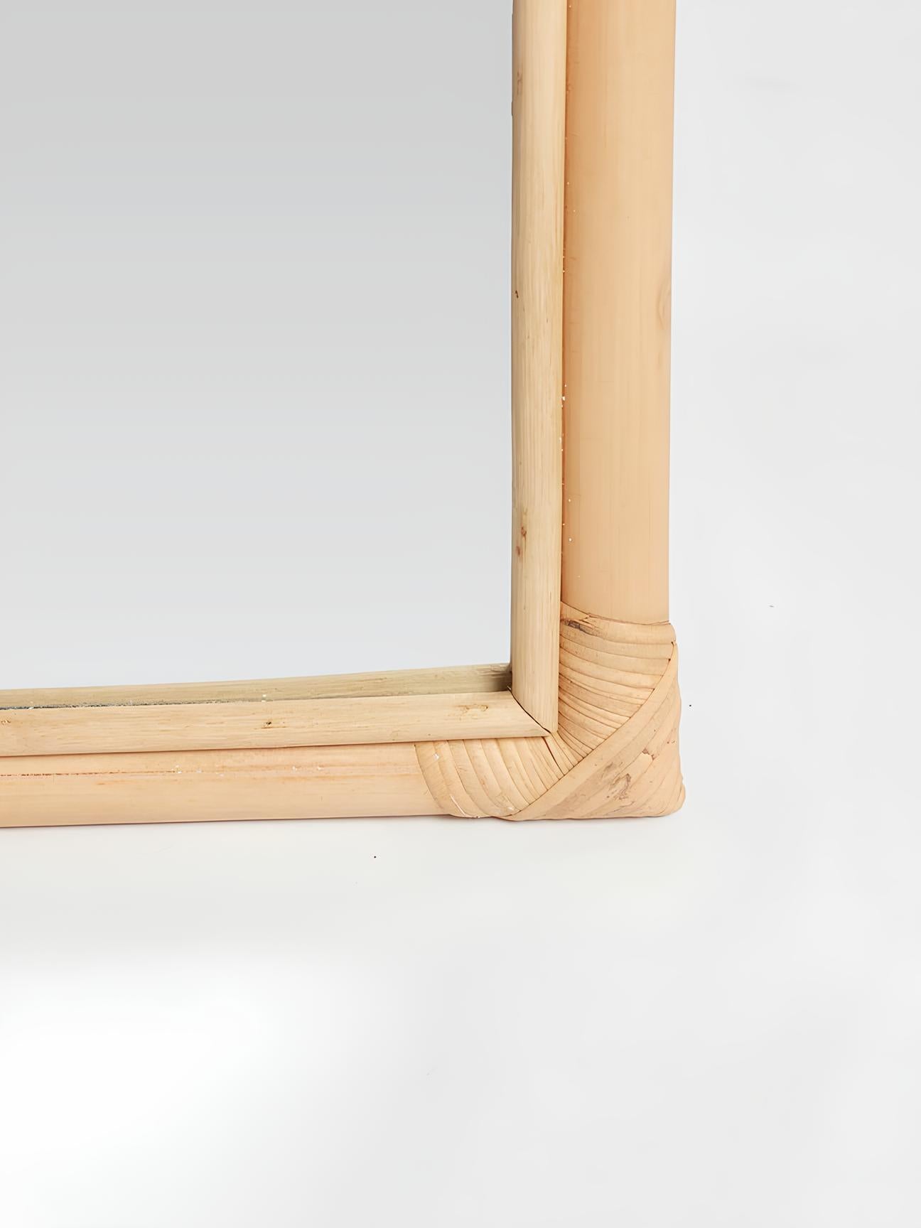 Bamboo Wall Mirror for living room | Cane Floor Mirror | Rattan Mirror - Kavya - Akway Uncategorized (Image 6)