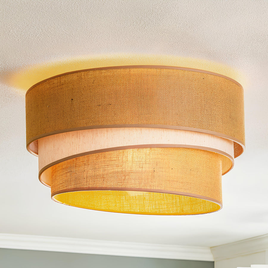 Jute Ceiling Flush Mount Lamp for Living Room | Jute Pendant light | Jute ceiling light - Tilukua - Akway Uncategorized (Imag