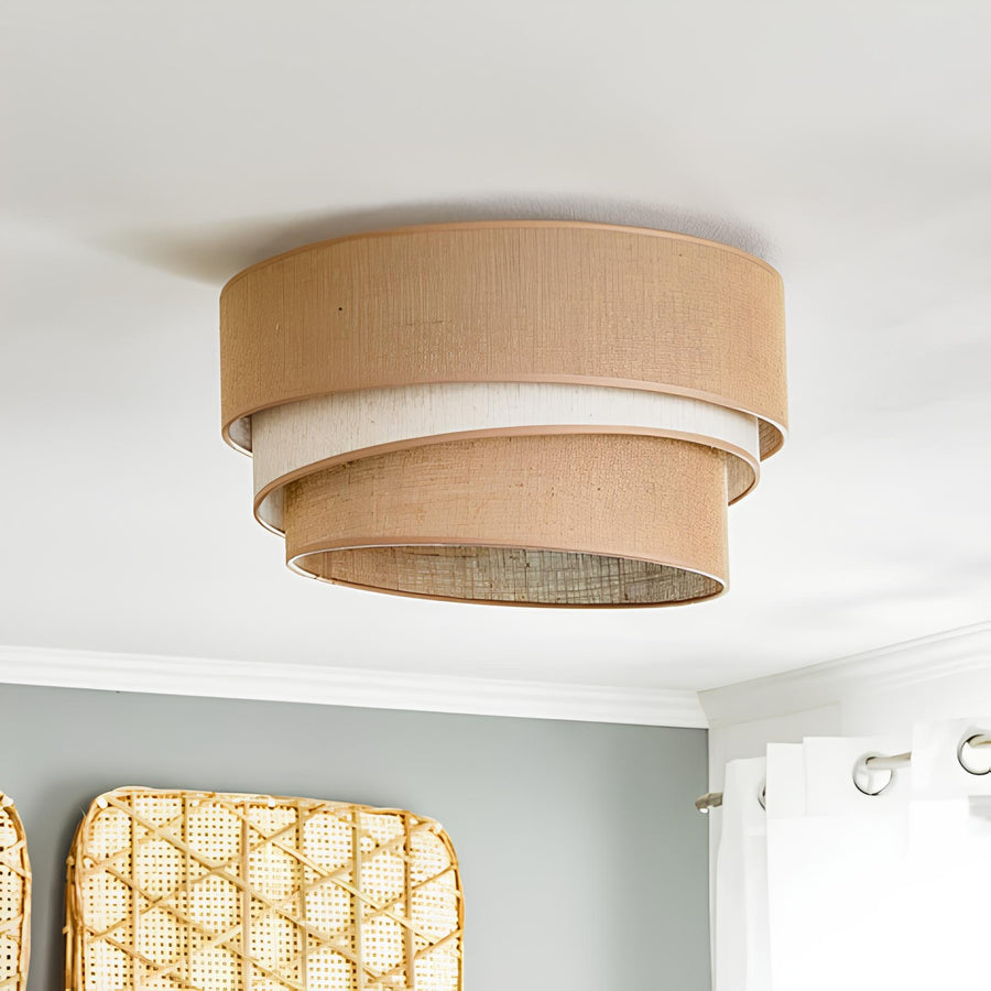 Jute Ceiling Flush Mount Lamp for Living Room | Jute Pendant light | Jute ceiling light - Tilukua - Akway Uncategorized (Imag