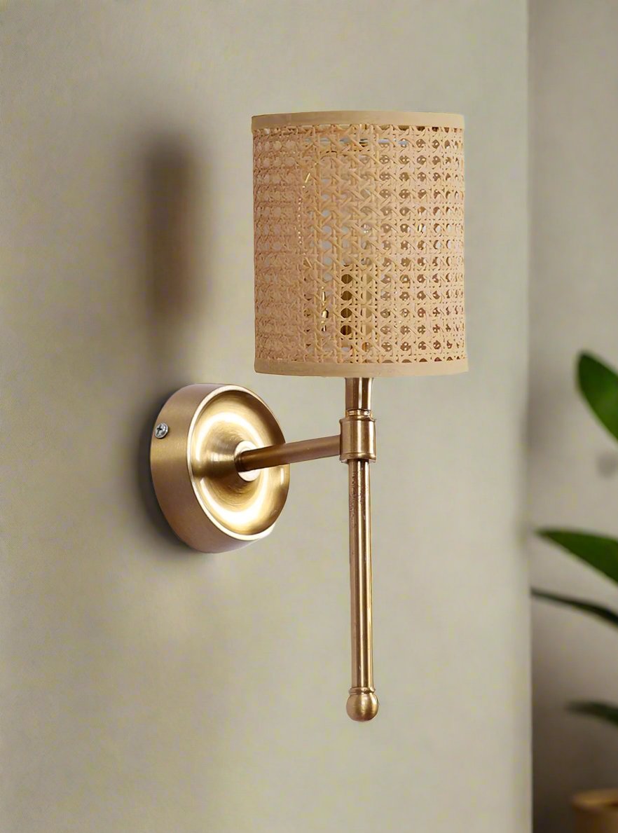 Bamboo Wall Lamp For Living Room | Rattan Wall Scone - Aradhana - Akway Lighting > Wall Lamps & Sconces (Image 2)