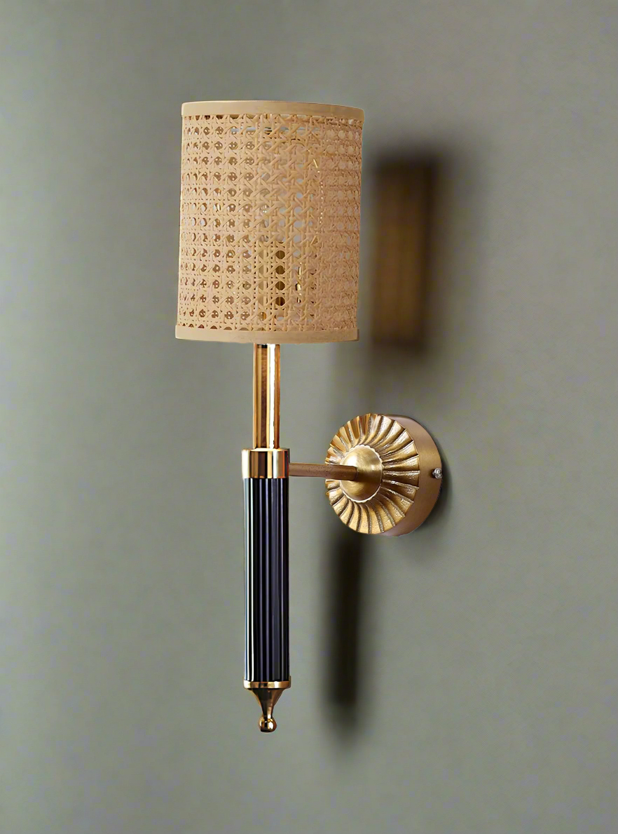 Rattan Wall Lamp For Living Room | Rattan Wall Light - Nisha - Akway Lighting > Wall Lamps & Sconces (Image 6)