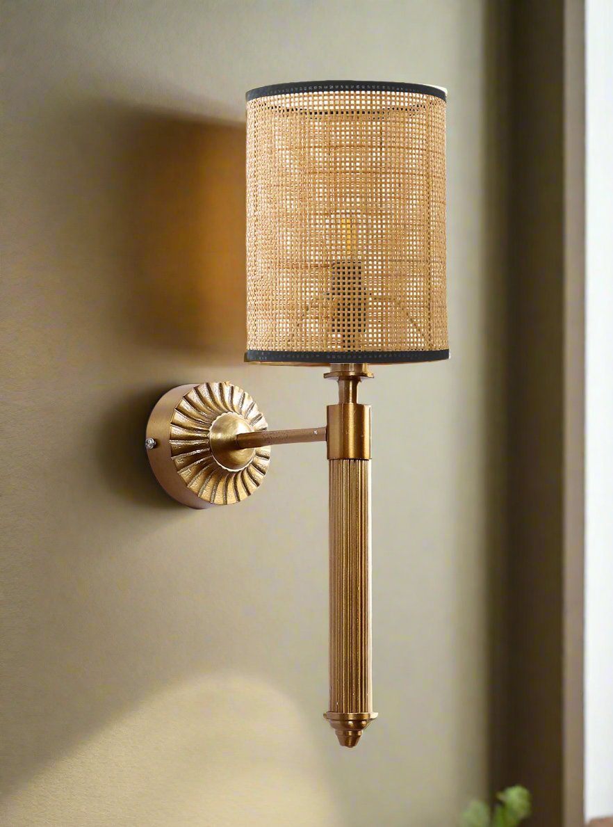 Bamboo Wall Lamp For Living Room | Rattan Wall Light - Alka - Akway Lighting > Wall Lamps & Sconces (Image 2)