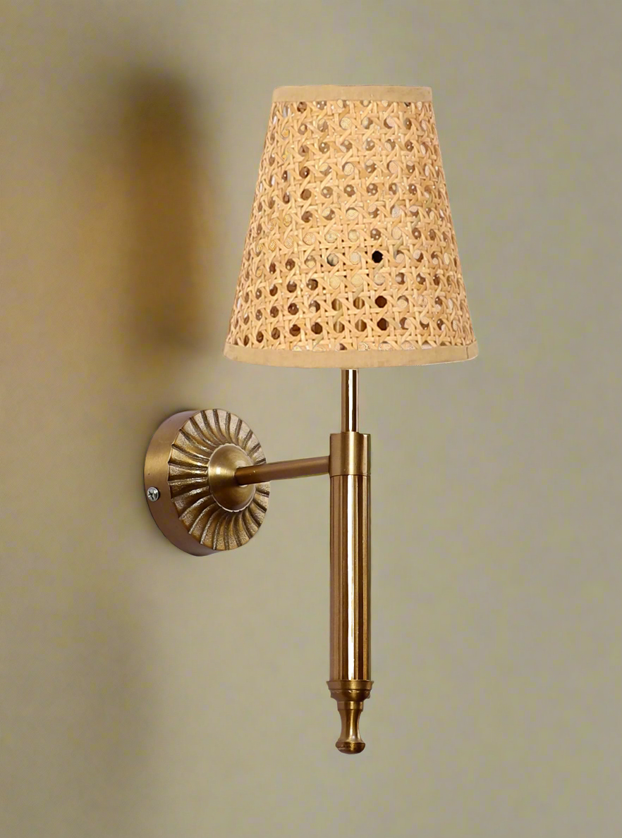 Cane Wall Lamp For Living Room | Bamboo Wall Scone - Jalsa - Akway Lighting > Wall Lamps & Sconces (Image 4)