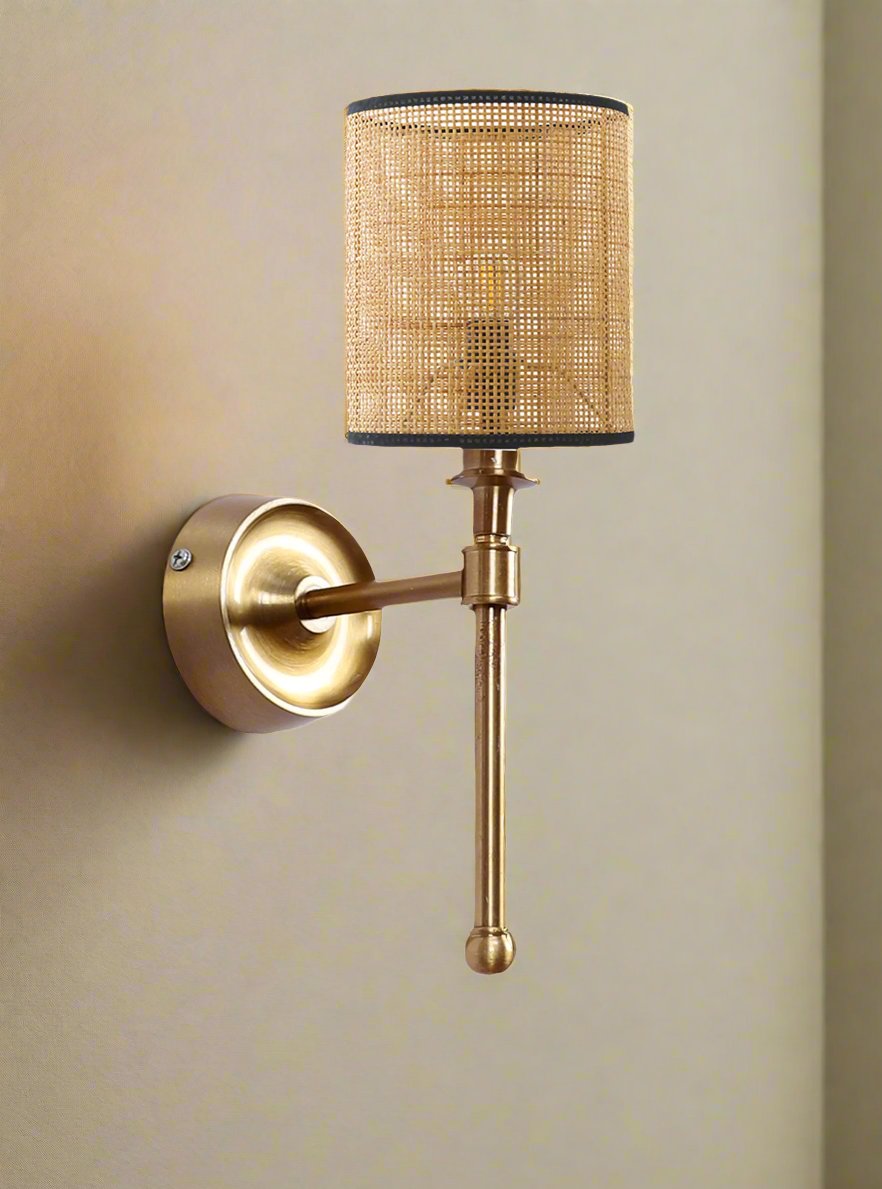 Bamboo Wall Lamp For Living Room | Rattan Wall Scone - Adya - Akway Lighting > Wall Lamps & Sconces (Image 2)