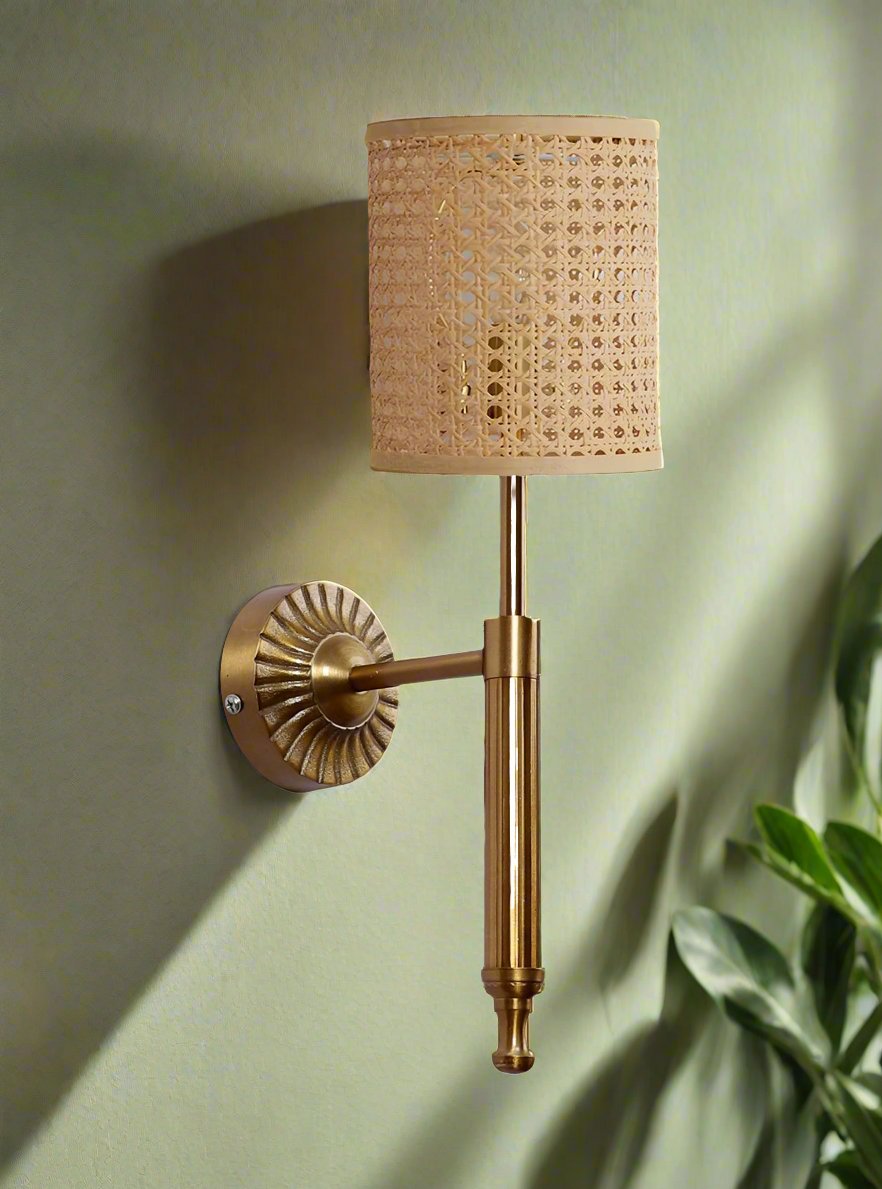 Cane Wall Lamp For Living Room | Bamboo Wall Light - Daksha - Image 2