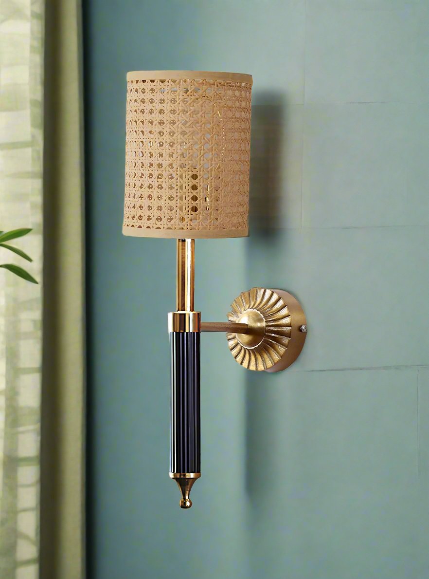 Rattan Wall Lamp For Living Room | Rattan Wall Light - Nisha - Akway Lighting > Wall Lamps & Sconces (Image 4)