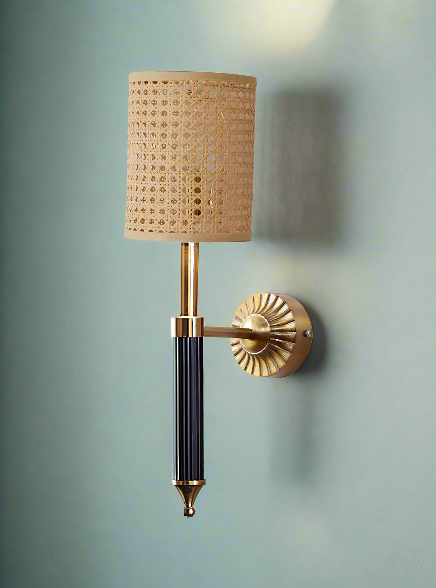 Rattan Wall Lamp For Living Room | Rattan Wall Light - Nisha - Akway Lighting > Wall Lamps & Sconces (Image 5)