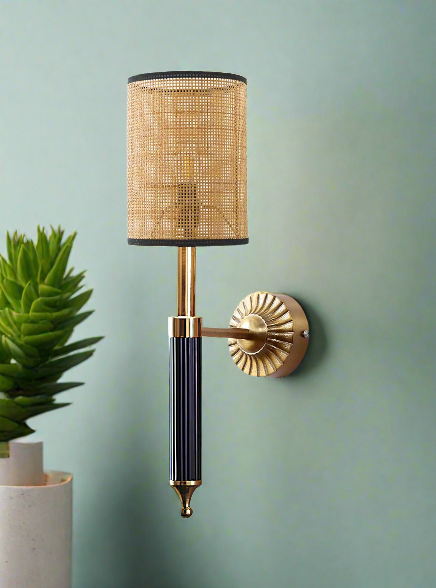 Bamboo Wall Lamp For Living Room | Rattan Wall Lamp - Nilima - Akway Lighting > Wall Lamps & Sconces (Image 2)